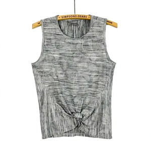 Joe Fresh Active Womens Medium Front Knot Knit Tank Top Heather Grey